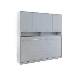 Opklapbed CONCEPTION 90x200 cm mat grijs (horizontaal) met opzetkast