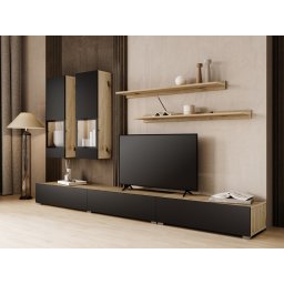Tv-meubel set BABEL 5 deuren eik artisan/zwart