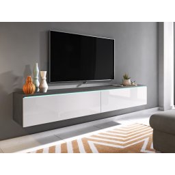 TV-meubel DUBAI 2 klapdeuren 180 cm matera/hoogglans wit