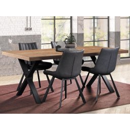 Eettafel LIEZE 230 cm scarlet eik met X-poten