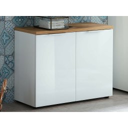 Wastafel kast PESTO 2 deuren wit/navarra eik