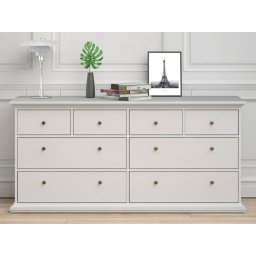 Dressoir PARISA 8 lades wit