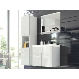 Complete badkamer MONTELIO 4 deuren wit/hoogglans wit met bassin