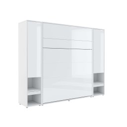 Opklapbed CONCEPTION PRO 160x200 cm wit/hoogglans wit (verticaal) met kasten