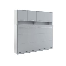 Opklapbed CONCEPTION 120x200 cm mat grijs (horizontaal) met opzetkast