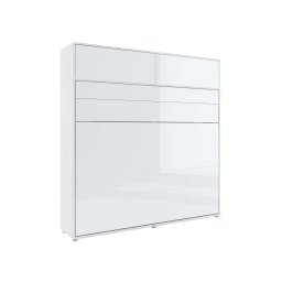 Opklapbed CONCEPTION PRO 160x200 cm wit/glanzend wit (horizontaal) met opzetkast