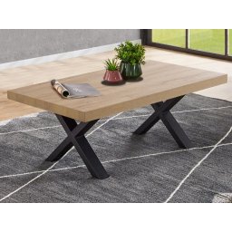 Salontafel LIEZE 130 cm franse eik met X-poten