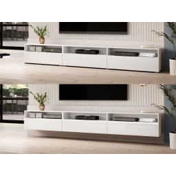 Tv-meubel BABEL II 3 deuren 3 vakken wit/hoogglans wit