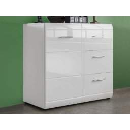 Dressoir PITTA 1 deur 3 lades hoogglans wit
