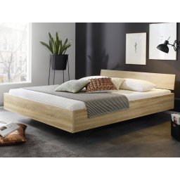 Bed IXANA 180x200 cm sonoma eik met hoofdeinde met lattenbodem