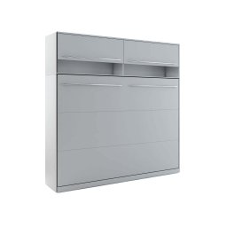 Opklapbed CONCEPTION 140x200 cm mat grijs (horizontaal) met opzetkast
