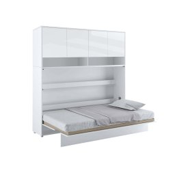 Opklapbed CONCEPTION PRO 120x200 cm wit/glanzend wit (horizontaal) met opzetkast