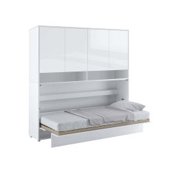 Opklapbed CONCEPTION PRO 90x200 cm wit/glanzend wit (horizontaal) met opzetkast