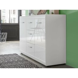 Dressoir PITTA cm 2 deuren en 3 lades hoogglans wit