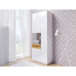 Vitrine SILAC 2 deuren (links) wit/wotan eik