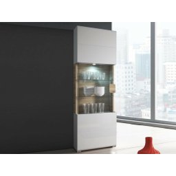 Kolomkast TORERO 1 deur sanremo/hoogglans wit met led