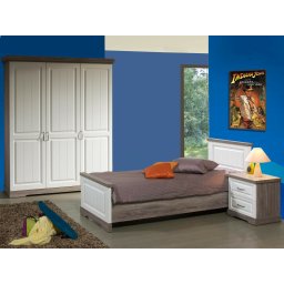 Complete slaapkamer IVANA II 90x200 cm truffel/porselein