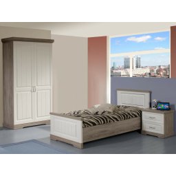 Complete slaapkamer IVANA I 90x200 cm truffel/porselein