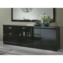 Dressoir ROMEO 3 deuren en 3 lades hoogglans zwart