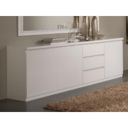 Dressoir REBECCA 3 deuren en 3 lades hoogglans wit