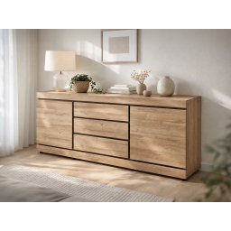 Dressoir MARNOIX 2 deuren en 3 lades franse eik