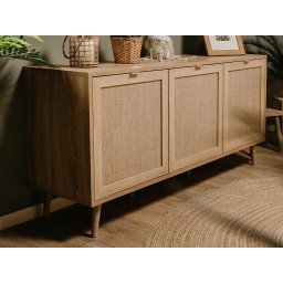 Dressoir BALO 3 deuren sonoma eik met rotan print