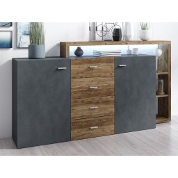 Dressoir BOTSWANA 2 deuren 4 lades matera/eik appenzeller