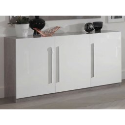 Dressoir GRENADE 3 deuren hoogglans marmer/hoogglans wit