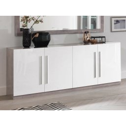 Dressoir GRENADE 4 deuren hoogglans marmer/hoogglans wit