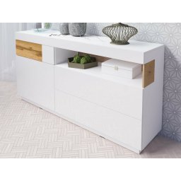 Dressoir SILAC 1 deur 3 lades wit/wotan eik
