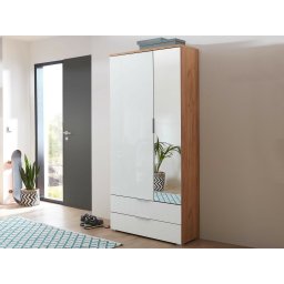 Kast TOLDO 2 deuren 2 lades navarra eik/ wit hoogglans