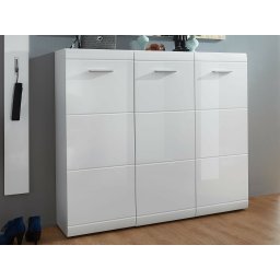 Schoenenkast PITTA 3 deuren hoogglans wit
