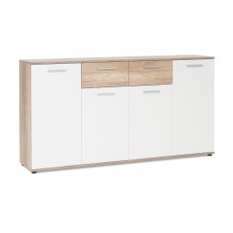 Commode JACKO 4 deuren en 2 lades sonoma eik/wit