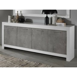 Dressoir MADONNA 4 deuren hoogglans wit/hoogglans beton