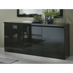 Dressoir ROMEO 2 deuren en 3 lades hoogglans zwart