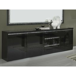 Dressoir REBECCA 3 deuren en 3 lades hoogglans zwart