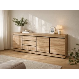 Dressoir MARNOIX 3 deuren en 3 lades franse eik