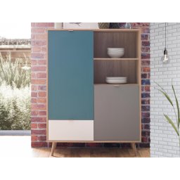 Dressoir CURACAO 2 deuren 1 lade sonoma eik/tricolore