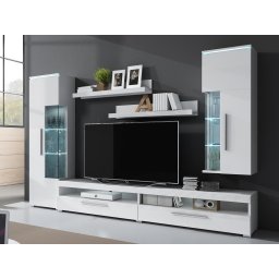 TV-meubelset INDIRA 02 4 deuren wit/hoogglans wit
