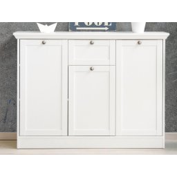 Commode LANDO 3 deuren 1 lade wit