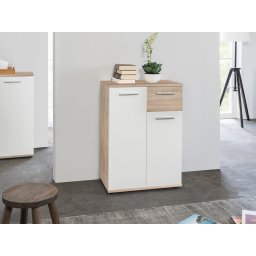 Commode JACKO 2 deuren en 1 lade sonoma eik/wit