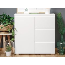 Commode IMANO 1 deur 3 lades wit
