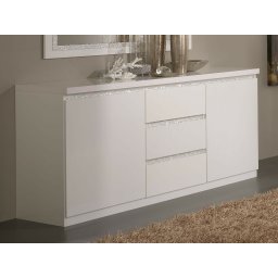 Dressoir REBECCA 2 deuren en 3 lades hoogglans wit