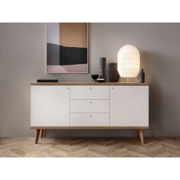 Dressoir PROMI 2 deuren 3 lades eik riviera/wit