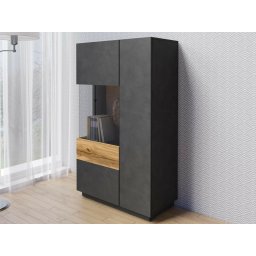 Commode SILAC 2 deuren (links) matera/wotan eik met verlichting