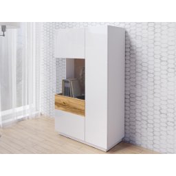 Commode SILAC 2 deuren (links) wit/wotan eik