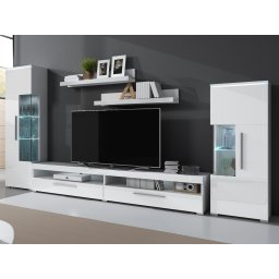 TV-meubelset INDIRA 01 4 deuren wit/hoogglans wit