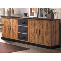 Dressoir OBI 4 deuren 3 lades tropix hout