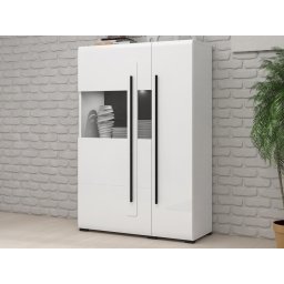 Dressoir TULIO 2 deuren wit/hoogglans wit
