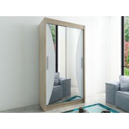 Kast MONACORNE 2 schuifdeuren 100 cm sonoma/wit